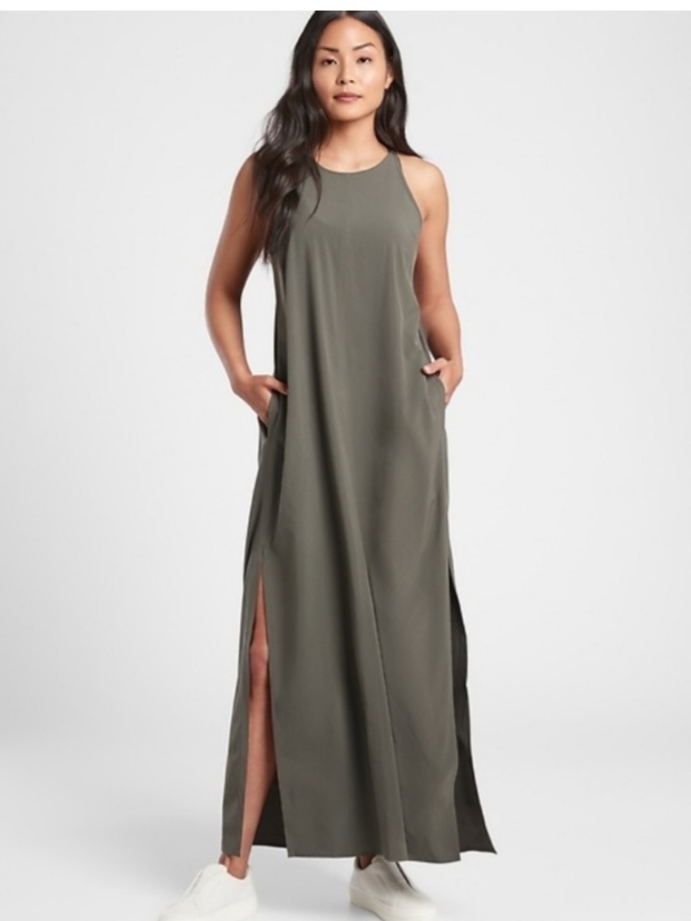 Athleta Hayes Pleated Maxi Dress